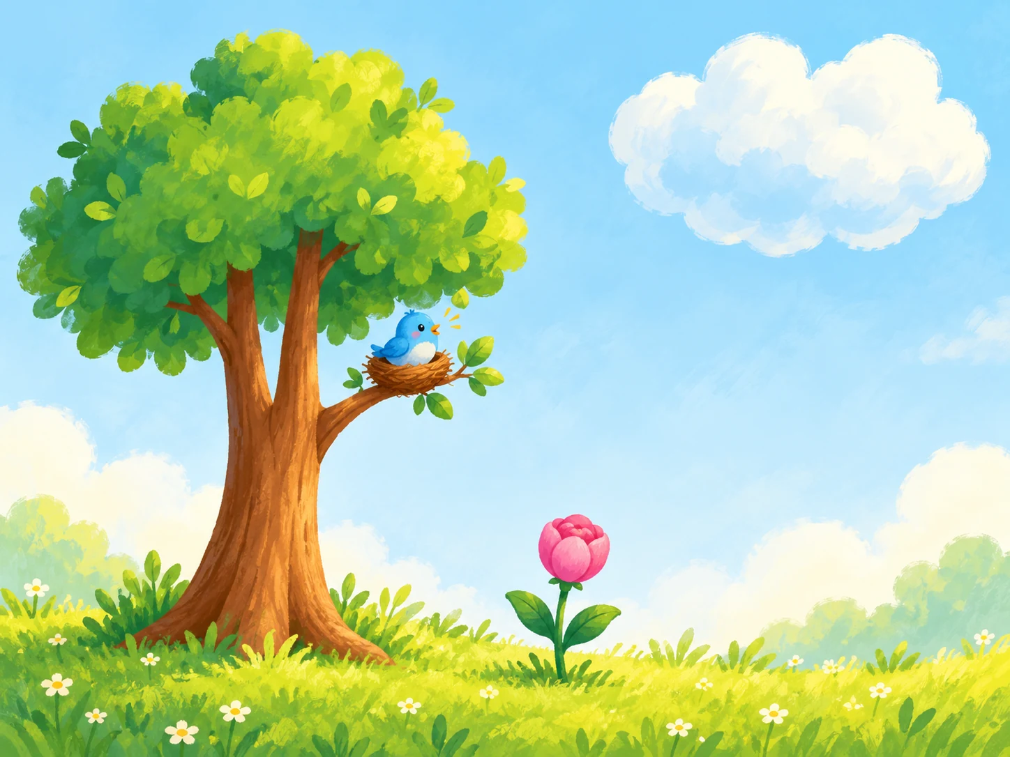 Finished storybook illustration from the sketch