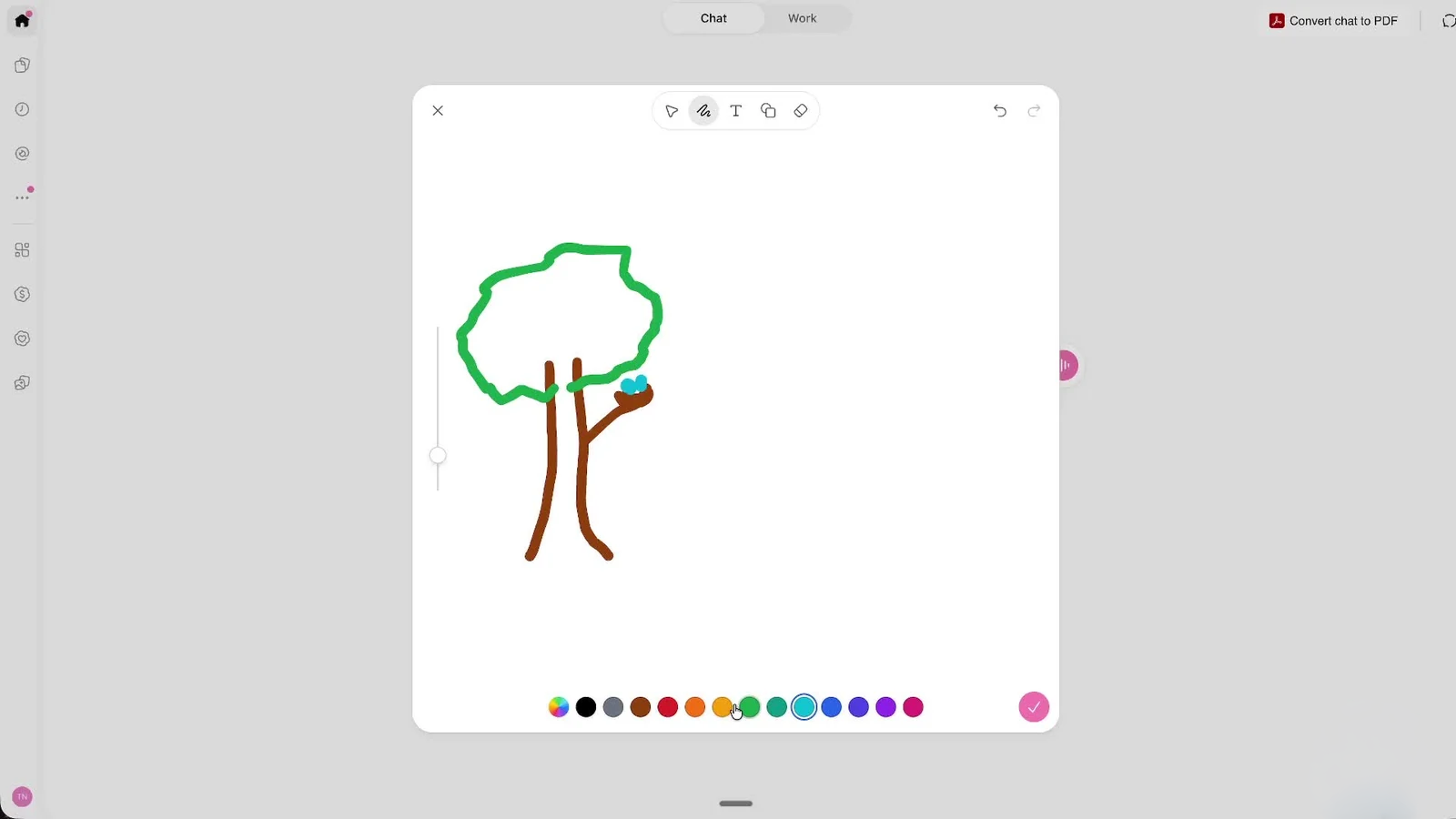 Drawing a tree in ChatGPT Sketch